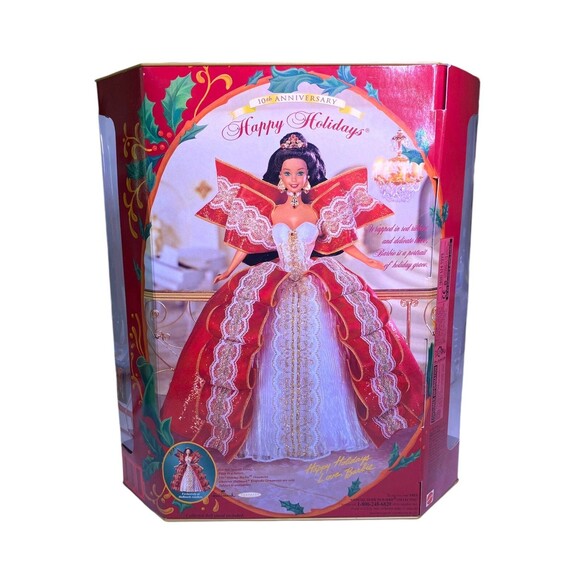 Vintage 1997 Holiday Barbie Doll 17832 Green Eyes New In Box - Picture 4 of 11